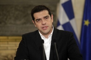 Ο πρωθυπουργός Αλέξης Τσίπρας  με τον Πρόεδρο του Ευρωπαϊκού Κοινοβουλίου Μάρτιν Σουλτς (δεν εικονίζεται), κάνουν δηώσεις μετά την συνάντησή τους, στο Μέγαρο Μαξίμου, Αθήνα Πέμπτη 29 Ιανουαρίου 2015. Ο Μάρτιν Σουλτς βρίσκεται στην Αθήνα σε μονοήμερη επίσκεψη πριν να επισκεφθεί το Βερολίνο.  ΑΠΕ ΜΠΕ/ΑΠΕ ΜΠΕ/ΟΡΕΣΤΗΣ ΠΑΝΑΓΙΩΤΟΥ