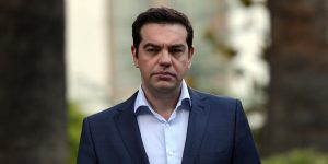 Greek prime minister Alexis Tsipras leaves the presidental palace after a swearing in ceremony of the new finance minister Euclid Tsakalotos on July 6, 2015. Yanis Varoufakis, a firebrand who had infuriated European counterparts, announced he was resigning at Prime Minister Alexis Tsipras's request in a move to placate creditors. He was replaced by Euclid Tsakalotos, a much more discreet and calm junior foreign minister and economist who had been Greece's pointman in the negotiations with creditors. AFP PHOTO/ LOUISA GOULIAMAKI (Photo credit should read LOUISA GOULIAMAKI/AFP/Getty Images)