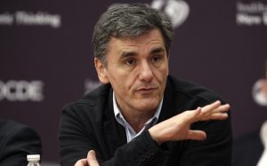 Greek deputy minister for international economic relations Euclid Tsakalotos attends the annual conference of the Institute for New Economic Thinking at the OECD headquarters in Paris