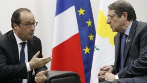 French President Francois Hollande in Cyprus